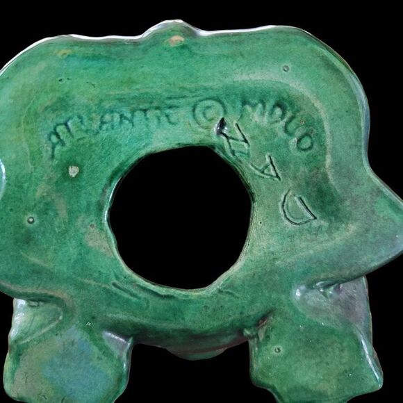 Vintage Ceramic Green Toad Atlantic Mold Decorative Accent - Picture 7 of 10